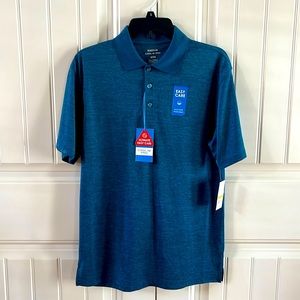 Men’s Haggar Blue Marl Golf Shirt Cool 18 Pro size: Small